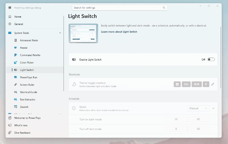 PowerToys 即将加入 Light Switch 模块,支持将系统自动切换至黑色模式 - WinDiscover