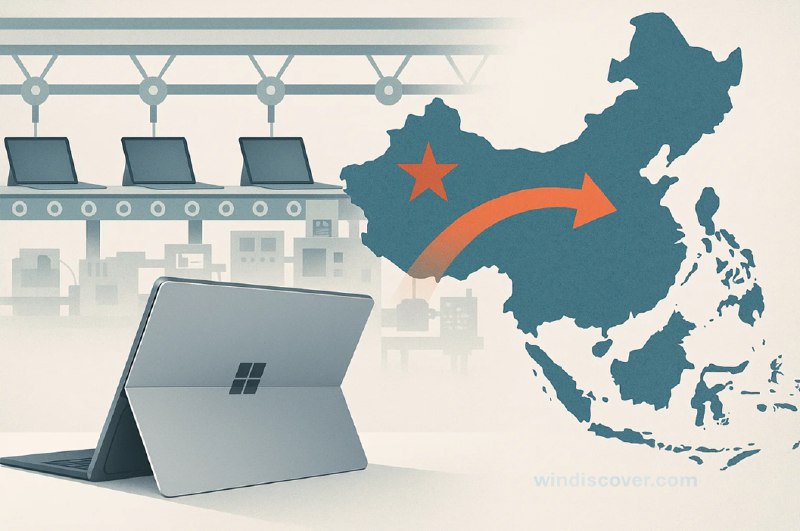 微软计划从 2026 年开始逐步将 Surface 制造业务迁出中国 - WinDiscover