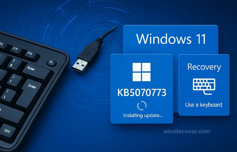 微软发布紧急更新 KB5070773,修复 WinRE 下无法使用 USB 键盘的问题 - WinDiscover
