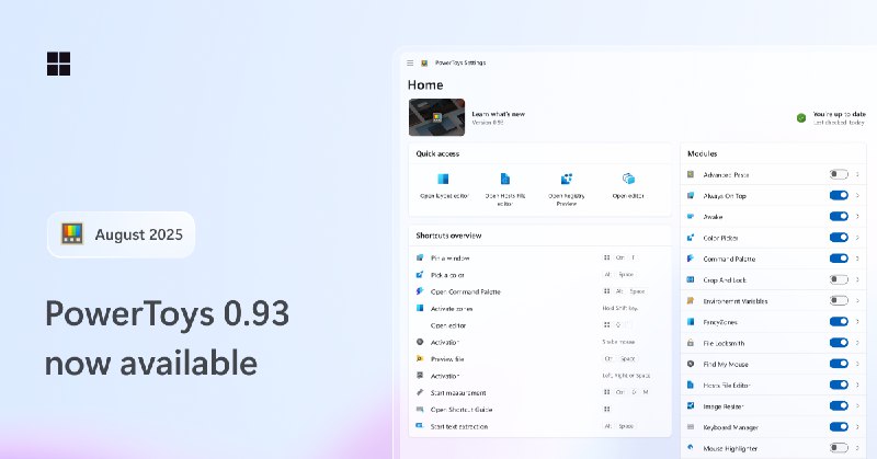 PowerToys 0.93 正式发布:性能大幅提升,界面与功能全面优化 - WinDiscover