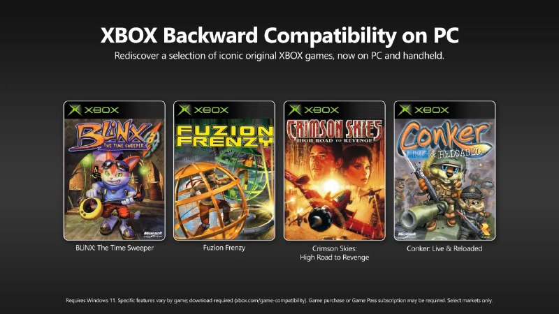 微软推出 Xbox Backward Compatibility on PC，首批 4 款经典游戏现已登陆 - WinDiscover