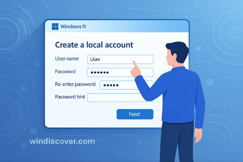 一种更简单的 Windows 11 本地账户创建方式,不依赖任何命令和工具 - WinDiscover