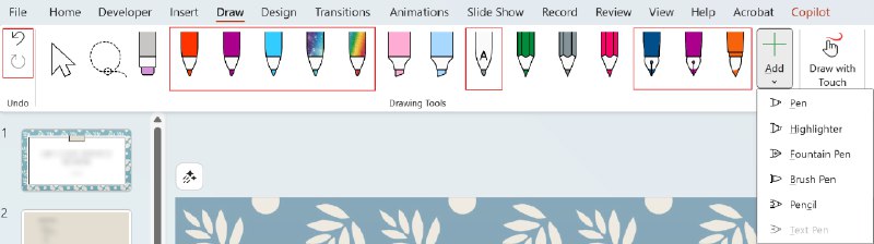 Word、Excel 和 PowerPoint 新增钢笔、画笔与“绘图”自定义功能 - WinDiscover